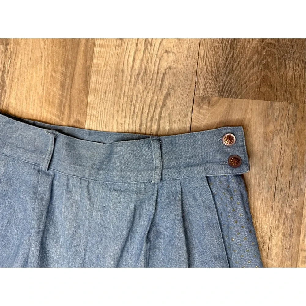 Vtg 2 Pc City Girl western Rockabilly Denim Pants Vest‎ Embellished Rhinestone M